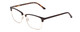 Profile View of Ernest Hemingway H4850 Designer Blue Light Blocking Eyeglasses in Brown Auburn Tortoise Havana Gold Unisex Cateye Full Rim Acetate 58 mm