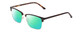 Profile View of Ernest Hemingway H4850 Designer Polarized Reading Sunglasses with Custom Cut Powered Green Mirror Lenses in Brown Auburn Tortoise Havana Gold Unisex Cateye Full Rim Acetate 58 mm