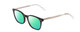 Profile View of Ernest Hemingway H4851 Designer Polarized Reading Sunglasses with Custom Cut Powered Green Mirror Lenses in Gloss Black Clear Crystal Patterned Silver Unisex Cateye Full Rim Acetate 51 mm