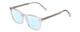 Profile View of Ernest Hemingway H4851 Designer Progressive Lens Blue Light Blocking Eyeglasses in Gloss Clear Crystal Patterned Silver Unisex Cateye Full Rim Acetate 51 mm