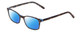 Profile View of Ernest Hemingway H4852 Designer Polarized Reading Sunglasses with Custom Cut Powered Blue Mirror Lenses in Blue Crystal Layered Yellow Brown Tortoise Havana Unisex Rectangle Full Rim Acetate 51 mm