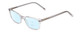 Profile View of Ernest Hemingway H4852 Designer Progressive Lens Blue Light Blocking Eyeglasses in Clear Crystal Silver Glitter Unisex Rectangle Full Rim Acetate 51 mm