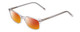 Profile View of Ernest Hemingway H4852 Designer Polarized Sunglasses with Custom Cut Red Mirror Lenses in Clear Crystal Silver Glitter Unisex Rectangle Full Rim Acetate 51 mm