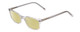Profile View of Ernest Hemingway H4852 Designer Polarized Reading Sunglasses with Custom Cut Powered Sun Flower Yellow Lenses in Clear Crystal Silver Glitter Unisex Rectangle Full Rim Acetate 51 mm
