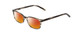 Profile View of Ernest Hemingway H4852 Designer Polarized Sunglasses with Custom Cut Red Mirror Lenses in Grey Black Clear Stripe Unisex Rectangle Full Rim Acetate 51 mm