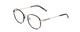 Profile View of Ernest Hemingway H4853 Designer Progressive Lens Blue Light Blocking Eyeglasses in Black Patterned Silver Multi-Colored Tips Unisex Round Full Rim Stainless Steel 51 mm