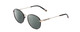 Profile View of Ernest Hemingway H4853 Designer Polarized Sunglasses with Custom Cut Smoke Grey Lenses in Black Patterned Silver Multi-Colored Tips Unisex Round Full Rim Stainless Steel 51 mm