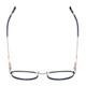 Top View of Ernest Hemingway H4853 Unisex Round Stainless Steel Eyeglasses Blue Silver 51 mm