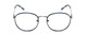 Front View of Ernest Hemingway H4853 Designer Reading Eye Glasses with Custom Cut Powered Lenses in Metallic Blue Patterened Silver Multi-Colored Tips Unisex Round Full Rim Stainless Steel 51 mm
