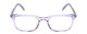 Front View of Ernest Hemingway H4854 Designer Reading Eye Glasses with Custom Cut Powered Lenses in Lilac Purple Crystal Patterned Silver Ladies Cateye Full Rim Acetate 51 mm