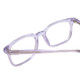 Close Up View of Ernest Hemingway H4854 Designer Reading Eye Glasses with Custom Cut Powered Lenses in Lilac Purple Crystal Patterned Silver Ladies Cateye Full Rim Acetate 51 mm