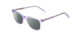 Profile View of Ernest Hemingway H4854 Designer Polarized Sunglasses with Custom Cut Smoke Grey Lenses in Lilac Purple Crystal Patterned Silver Ladies Cateye Full Rim Acetate 51 mm