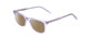 Profile View of Ernest Hemingway H4854 Designer Polarized Reading Sunglasses with Custom Cut Powered Amber Brown Lenses in Lilac Purple Crystal Patterned Silver Ladies Cateye Full Rim Acetate 51 mm