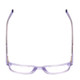 Top View of Ernest Hemingway H4854 Designer Reading Eye Glasses with Custom Cut Powered Lenses in Lilac Purple Crystal Patterned Silver Ladies Cateye Full Rim Acetate 54 mm