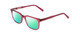 Profile View of Ernest Hemingway H4854 Designer Polarized Reading Sunglasses with Custom Cut Powered Green Mirror Lenses in Raspberry Red Rose Crystal Ladies Cateye Full Rim Acetate 51 mm