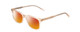 Profile View of Ernest Hemingway H4854 Designer Polarized Sunglasses with Custom Cut Red Mirror Lenses in Wheat Brown Cystal Patterned Silver Unisex Cateye Full Rim Acetate 51 mm