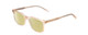 Profile View of Ernest Hemingway H4854 Designer Polarized Reading Sunglasses with Custom Cut Powered Sun Flower Yellow Lenses in Wheat Brown Cystal Patterned Silver Unisex Cateye Full Rim Acetate 54 mm