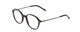 Profile View of Ernest Hemingway H4855 Designer Blue Light Blocking Eyeglasses in Gloss Black Gun Metal/Striped White Green Tips Unisex Round Full Rim Acetate 48 mm