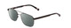 Profile View of Ernest Hemingway H4856 Designer Polarized Reading Sunglasses with Custom Cut Powered Smoke Grey Lenses in Satin Metallic Black/Lilac Plum Tortoise Unisex Aviator Full Rim Stainless Steel 54 mm