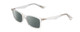 Profile View of Ernest Hemingway H4857 Designer Polarized Reading Sunglasses with Custom Cut Powered Smoke Grey Lenses in Shiny Clear Crystal Unisex Cateye Full Rim Acetate 56 mm