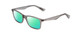 Profile View of Ernest Hemingway H4857 Designer Polarized Reading Sunglasses with Custom Cut Powered Green Mirror Lenses in Shiny Shadow Grey Crystal Unisex Cateye Full Rim Acetate 53 mm