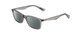 Profile View of Ernest Hemingway H4857 Designer Polarized Reading Sunglasses with Custom Cut Powered Smoke Grey Lenses in Shiny Shadow Grey Crystal Unisex Cateye Full Rim Acetate 56 mm
