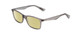 Profile View of Ernest Hemingway H4857 Designer Polarized Reading Sunglasses with Custom Cut Powered Sun Flower Yellow Lenses in Shiny Shadow Grey Crystal Unisex Cateye Full Rim Acetate 56 mm