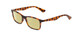 Profile View of Ernest Hemingway H4857 Designer Polarized Reading Sunglasses with Custom Cut Powered Sun Flower Yellow Lenses in Shiny Tiger Brown Yellow Orange Tortoise Havana Unisex Cateye Full Rim Acetate 53 mm