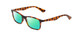Profile View of Ernest Hemingway H4857 Designer Polarized Reading Sunglasses with Custom Cut Powered Green Mirror Lenses in Shiny Tiger Brown Yellow Orange Tortoise Havana Unisex Cateye Full Rim Acetate 53 mm