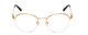 Front View of Ernest Hemingway H4858 Designer Single Vision Prescription Rx Eyeglasses in Shiny Gold/Auburn Crystal Tips Unisex Round Semi-Rimless Stainless Steel 49 mm