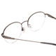 Close Up View of Ernest Hemingway H4858 Unisex Round Semi-Rimless Eyeglasses Gun Metal/Grey 49 mm