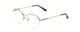 Profile View of Ernest Hemingway H4858 Designer Reading Eye Glasses with Custom Cut Powered Lenses in Shiny Silver/Grey Crystal Tips Unisex Round Semi-Rimless Stainless Steel 49 mm