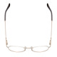 Top View of Ernest Hemingway H4858 Designer Reading Eye Glasses with Custom Cut Powered Lenses in Shiny Silver/Grey Crystal Tips Unisex Round Semi-Rimless Stainless Steel 49 mm