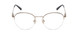 Front View of Ernest Hemingway H4858 Designer Single Vision Prescription Rx Eyeglasses in Shiny Silver/Grey Crystal Tips Unisex Round Semi-Rimless Stainless Steel 49 mm