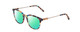 Profile View of Ernest Hemingway H4859 Designer Polarized Reading Sunglasses with Custom Cut Powered Green Mirror Lenses in Blue Rose Plum Yellow Tortoise Havana Silver Ladies Cateye Full Rim Acetate 50 mm