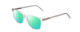 Profile View of Ernest Hemingway H4860 Designer Polarized Reading Sunglasses with Custom Cut Powered Green Mirror Lenses in Clear Crystal Silver Glitter Unisex Cateye Full Rim Acetate 52 mm