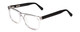 Profile View of Ernest Hemingway H4861 Designer Reading Eye Glasses with Custom Cut Powered Lenses in Clear Crystal/Gloss Black Unisex Cateye Full Rim Acetate 55 mm