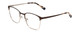 Profile View of Ernest Hemingway H4862 Designer Blue Light Blocking Eyeglasses in Satin Brown/Silver Geometric Pattern Unisex Cateye Full Rim Stainless Steel 52 mm