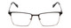 Front View of Ernest Hemingway H4863 Designer Reading Eye Glasses with Custom Cut Powered Lenses in Satin Black/Silver Geometric Pattern Unisex Rectangle Full Rim Stainless Steel 52 mm