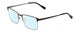 Profile View of Ernest Hemingway H4863 Designer Blue Light Blocking Eyeglasses in Satin Black/Silver Geometric Pattern Unisex Rectangle Full Rim Stainless Steel 52 mm