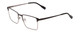 Profile View of Ernest Hemingway H4863 Designer Progressive Lens Blue Light Blocking Eyeglasses in Satin Black/Silver Geometric Pattern Unisex Rectangle Full Rim Stainless Steel 52 mm