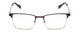 Front View of Ernest Hemingway H4863 Designer Reading Eye Glasses with Custom Cut Powered Lenses in Satin Gun Metal/Silver Geometric Pattern Unisex Rectangle Full Rim Stainless Steel 52 mm