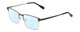 Profile View of Ernest Hemingway H4863 Designer Progressive Lens Blue Light Blocking Eyeglasses in Satin Gun Metal/Silver Geometric Pattern Unisex Rectangle Full Rim Stainless Steel 52 mm