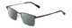 Profile View of Ernest Hemingway H4863 Designer Polarized Sunglasses with Custom Cut Smoke Grey Lenses in Satin Gun Metal/Silver Geometric Pattern Unisex Rectangle Full Rim Stainless Steel 52 mm