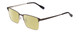 Profile View of Ernest Hemingway H4863 Designer Polarized Reading Sunglasses with Custom Cut Powered Sun Flower Yellow Lenses in Satin Gun Metal/Silver Geometric Pattern Unisex Rectangle Full Rim Stainless Steel 52 mm