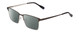 Profile View of Ernest Hemingway H4863 Designer Polarized Reading Sunglasses with Custom Cut Powered Smoke Grey Lenses in Satin Gun Metal/Silver Geometric Pattern Unisex Rectangle Full Rim Stainless Steel 52 mm