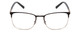 Front View of Ernest Hemingway H4864 Designer Reading Eye Glasses with Custom Cut Powered Lenses in Matte Black Satin Silver Unisex Cateye Full Rim Stainless Steel 58 mm