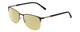 Profile View of Ernest Hemingway H4864 Designer Polarized Reading Sunglasses with Custom Cut Powered Sun Flower Yellow Lenses in Matte Black Satin Silver Unisex Cateye Full Rim Stainless Steel 58 mm