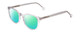 Profile View of Ernest Hemingway H4865 Designer Polarized Reading Sunglasses with Custom Cut Powered Green Mirror Lenses in Clear Crystal Silver Glitter/Rounded Tips Unisex Cateye Full Rim Acetate 49 mm