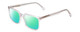 Profile View of Ernest Hemingway H4866 Designer Polarized Reading Sunglasses with Custom Cut Powered Green Mirror Lenses in Clear Crystal/Silver Glitter Accent Unisex Cateye Full Rim Acetate 51 mm